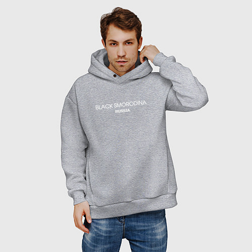 Мужское худи оверсайз Black smorodina / Меланж – фото 3