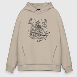 Толстовка оверсайз мужская Thistle skeleton, цвет: миндальный