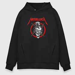 Толстовка оверсайз мужская Metallica rock, цвет: черный
