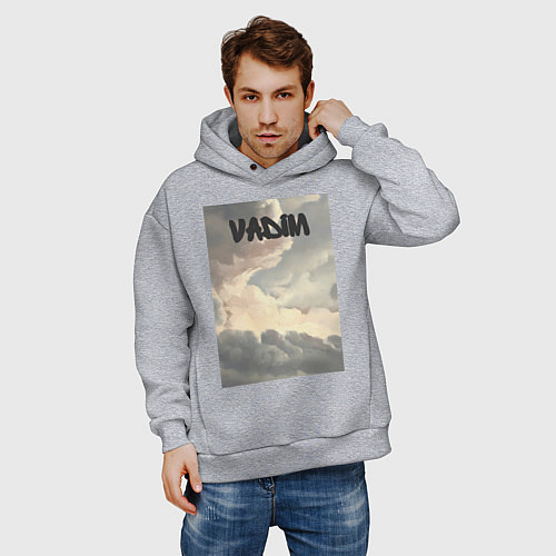 Мужское худи оверсайз Vadim / Меланж – фото 3