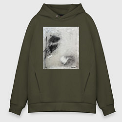 Толстовка оверсайз мужская Abstract graphic, цвет: хаки