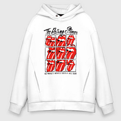 Толстовка оверсайз мужская The Rolling Stones greatest band, цвет: белый
