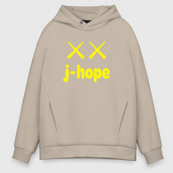 Толстовка оверсайз мужская BTS j-hope, цвет: миндальный