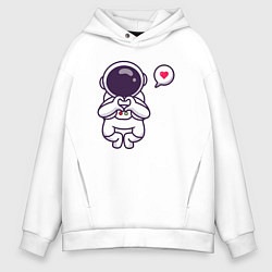 Толстовка оверсайз мужская Astronaut love, цвет: белый