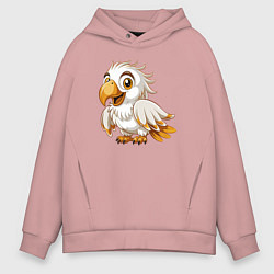 Толстовка оверсайз мужская Белый попугай, цвет: пыльно-розовый