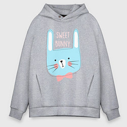 Толстовка оверсайз мужская Sweet bunny, цвет: меланж