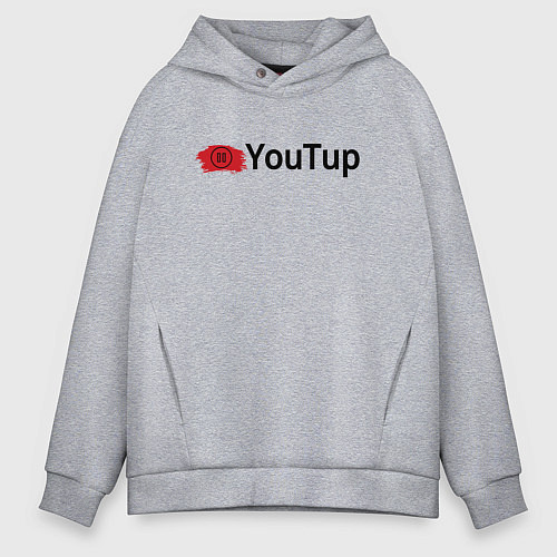 Мужское худи оверсайз Youtup youtube / Меланж – фото 1
