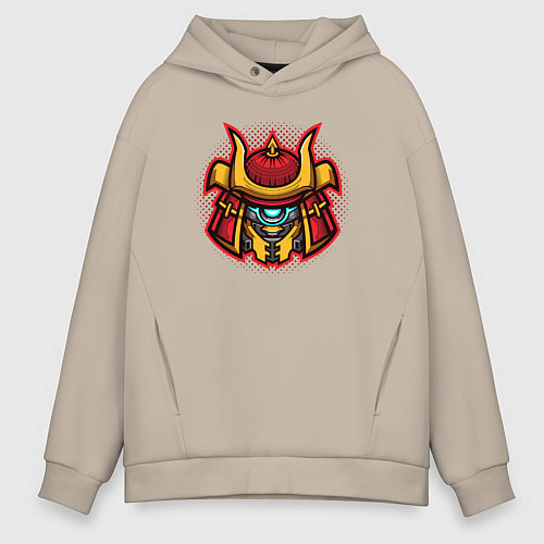 Мужское худи оверсайз Samurai warrior / Миндальный – фото 1