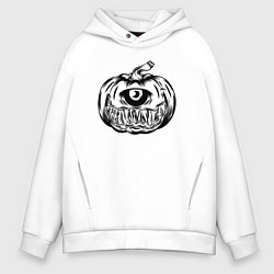 Толстовка оверсайз мужская Одноглазая тыква, цвет: белый