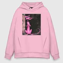Толстовка оверсайз мужская Розовая пантера у стены, цвет: светло-розовый