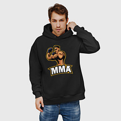 Толстовка оверсайз мужская Fighter MMA, цвет: черный — фото 2