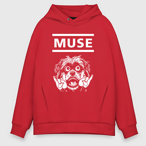 Мужское худи оверсайз Muse rock dog / Красный – фото 1