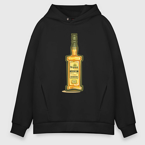 Мужское худи оверсайз Бутылочка текилы / Черный – фото 1