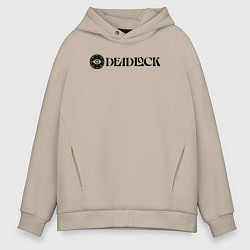 Толстовка оверсайз мужская Deadlock white logo, цвет: миндальный