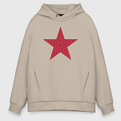 Толстовка оверсайз мужская USSR red star, цвет: миндальный