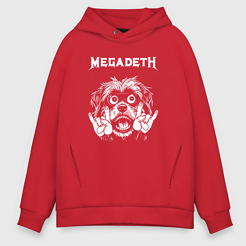 Мужское худи оверсайз Megadeth rock dog / Красный – фото 1