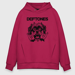 Толстовка оверсайз мужская Deftones - rock dog, цвет: маджента