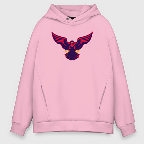 Мужское худи оверсайз Hawk / Светло-розовый – фото 1