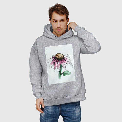 Мужское худи оверсайз Любит-не любит / Меланж – фото 3