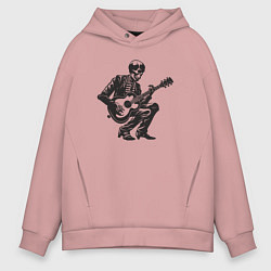 Толстовка оверсайз мужская Мёртвая рок звезда, цвет: пыльно-розовый