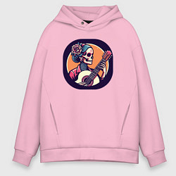 Толстовка оверсайз мужская Мёртвая гитаристка, цвет: светло-розовый