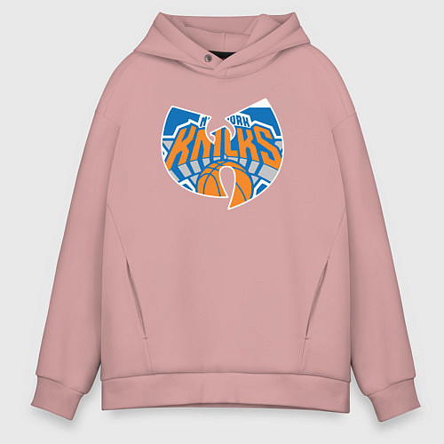 Мужское худи оверсайз Wu-tang knicks / Пыльно-розовый – фото 1