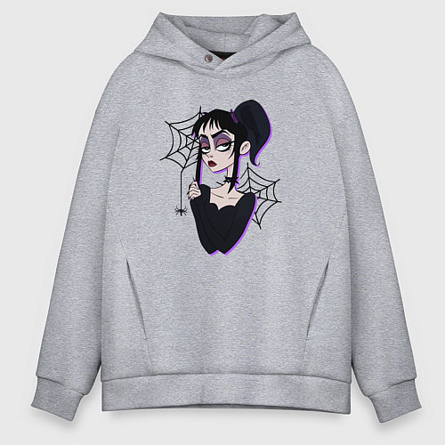 Мужское худи оверсайз Лидия - Битлджус / Меланж – фото 1