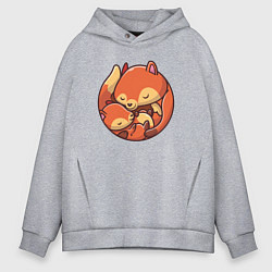 Толстовка оверсайз мужская Fox family, цвет: меланж