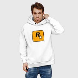 Толстовка оверсайз мужская Rockstar logo, цвет: белый — фото 2