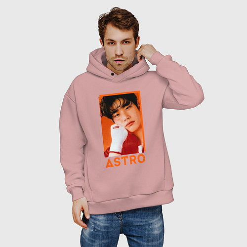Мужское худи оверсайз Astro MJ / Пыльно-розовый – фото 3