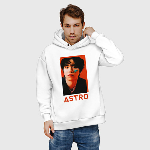 Мужское худи оверсайз Astro Роки / Белый – фото 3