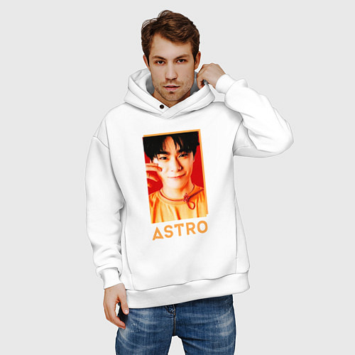 Мужское худи оверсайз Astro Мун Бин / Белый – фото 3