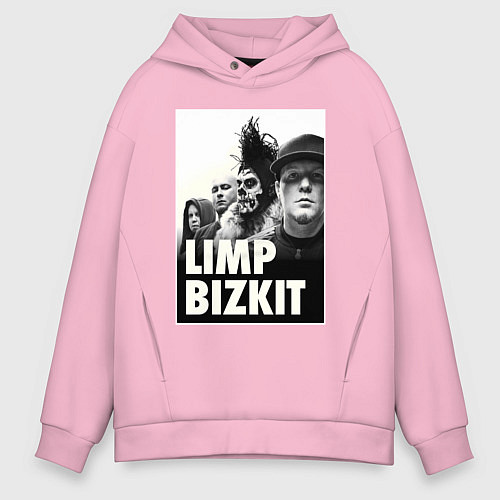 Мужское худи оверсайз Limp Bizkit all / Светло-розовый – фото 1