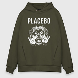 Толстовка оверсайз мужская Placebo rock dog, цвет: хаки