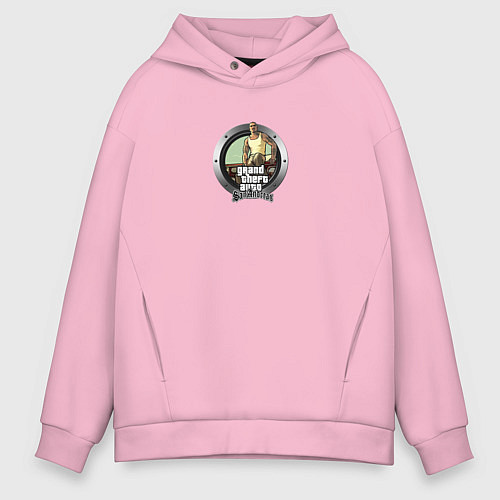 Мужское худи оверсайз Grand Theft Auto san andres / Светло-розовый – фото 1