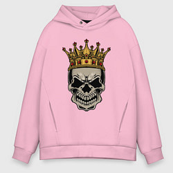 Толстовка оверсайз мужская Череп с короной, цвет: светло-розовый
