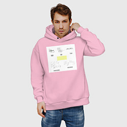 Толстовка оверсайз мужская Big bang подписи участников, цвет: светло-розовый — фото 2