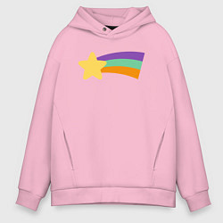 Толстовка оверсайз мужская Радужный свитер Мэйбл, цвет: светло-розовый