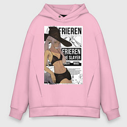 Толстовка оверсайз мужская Frieren She Slayer, цвет: светло-розовый