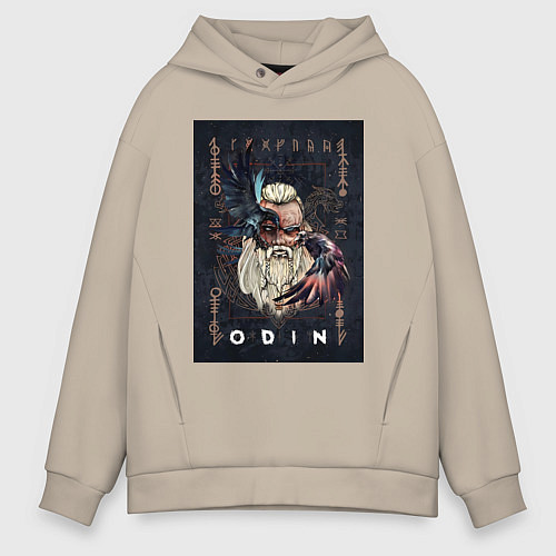 Мужское худи оверсайз Odin filing site / Миндальный – фото 1