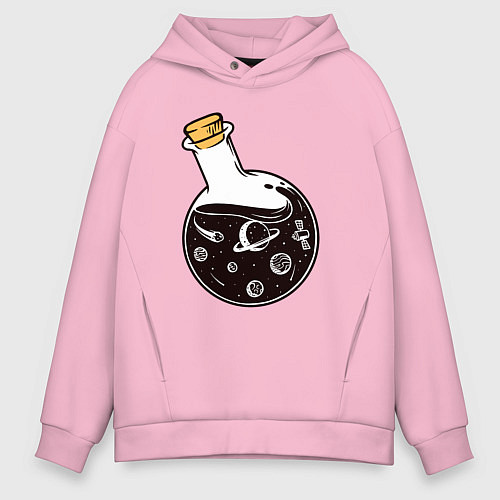 Мужское худи оверсайз Space in a bottle / Светло-розовый – фото 1