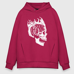 Толстовка оверсайз мужская The offsring skull, цвет: маджента