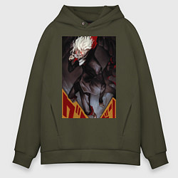 Толстовка оверсайз мужская Дандадан: Кэн Такакура, цвет: хаки