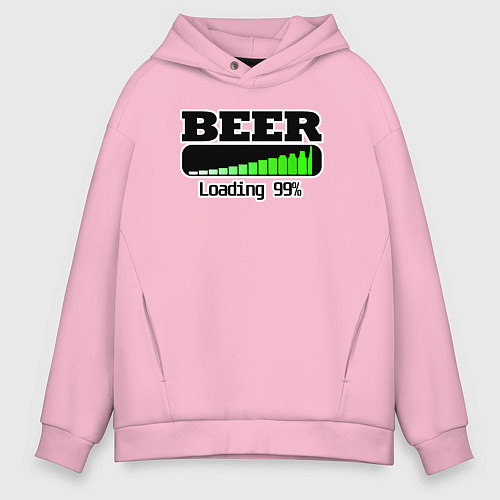 Мужское худи оверсайз Beer loading / Светло-розовый – фото 1