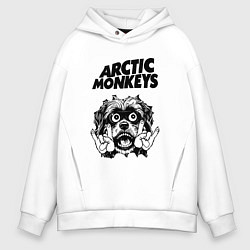Толстовка оверсайз мужская Arctic Monkeys - rock dog, цвет: белый