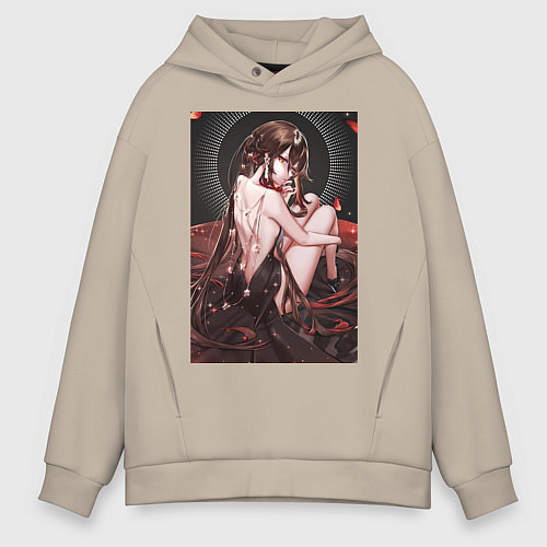 Мужское худи оверсайз Геншин Ху Тао / Миндальный – фото 1