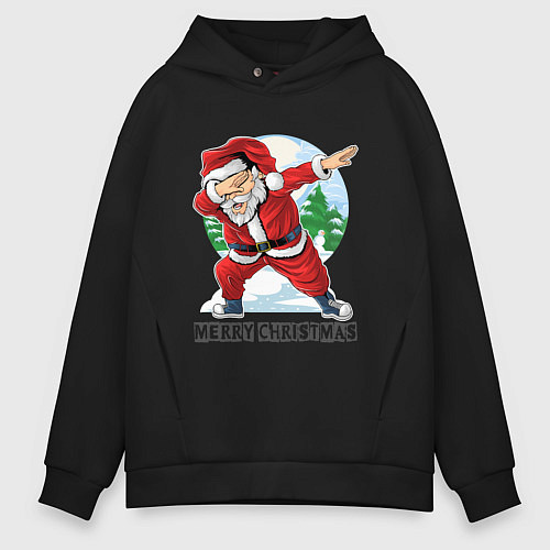 Мужское худи оверсайз Dab Santa / Черный – фото 1