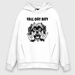 Толстовка оверсайз мужская Fall Out Boy - rock dog, цвет: белый