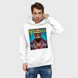 Толстовка оверсайз мужская Homer Simpson - punk is not dead, цвет: белый — фото 2