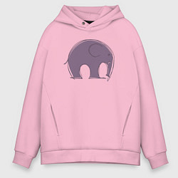 Толстовка оверсайз мужская Милый слон, цвет: светло-розовый